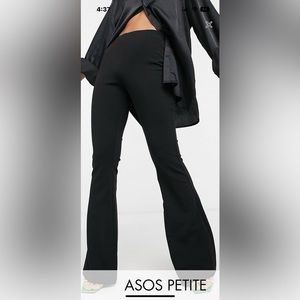 ASOS PETITE Womens jersey slim kick flare pants black